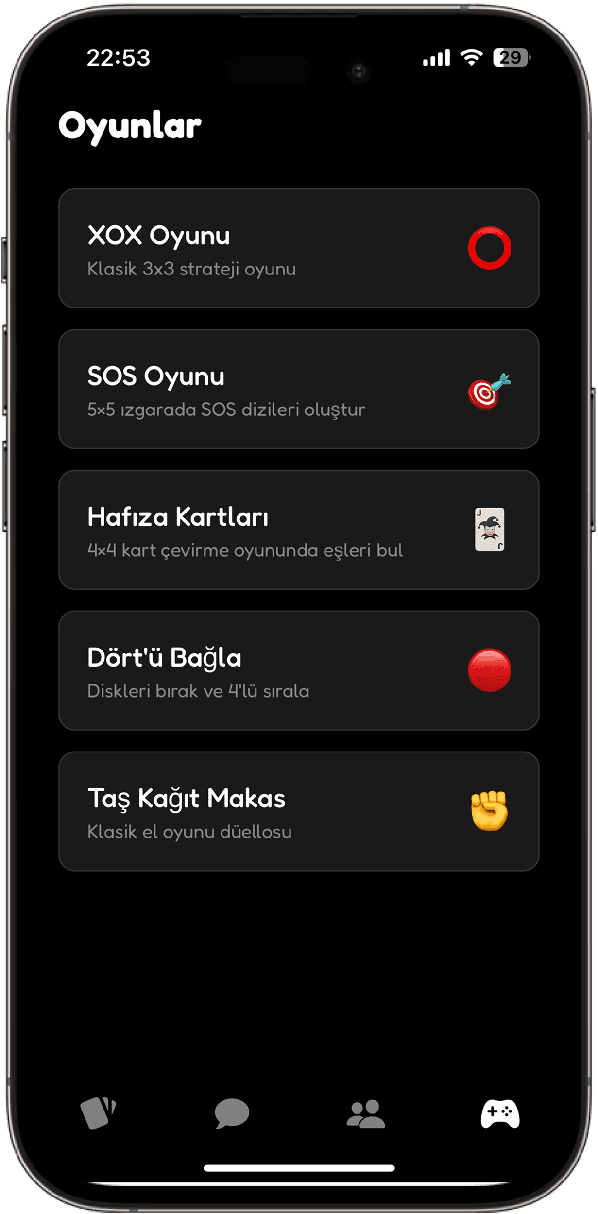 Vibe Cards Home Screen