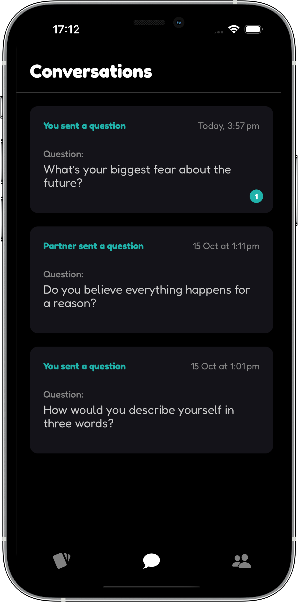 Vibe Cards Home Screen