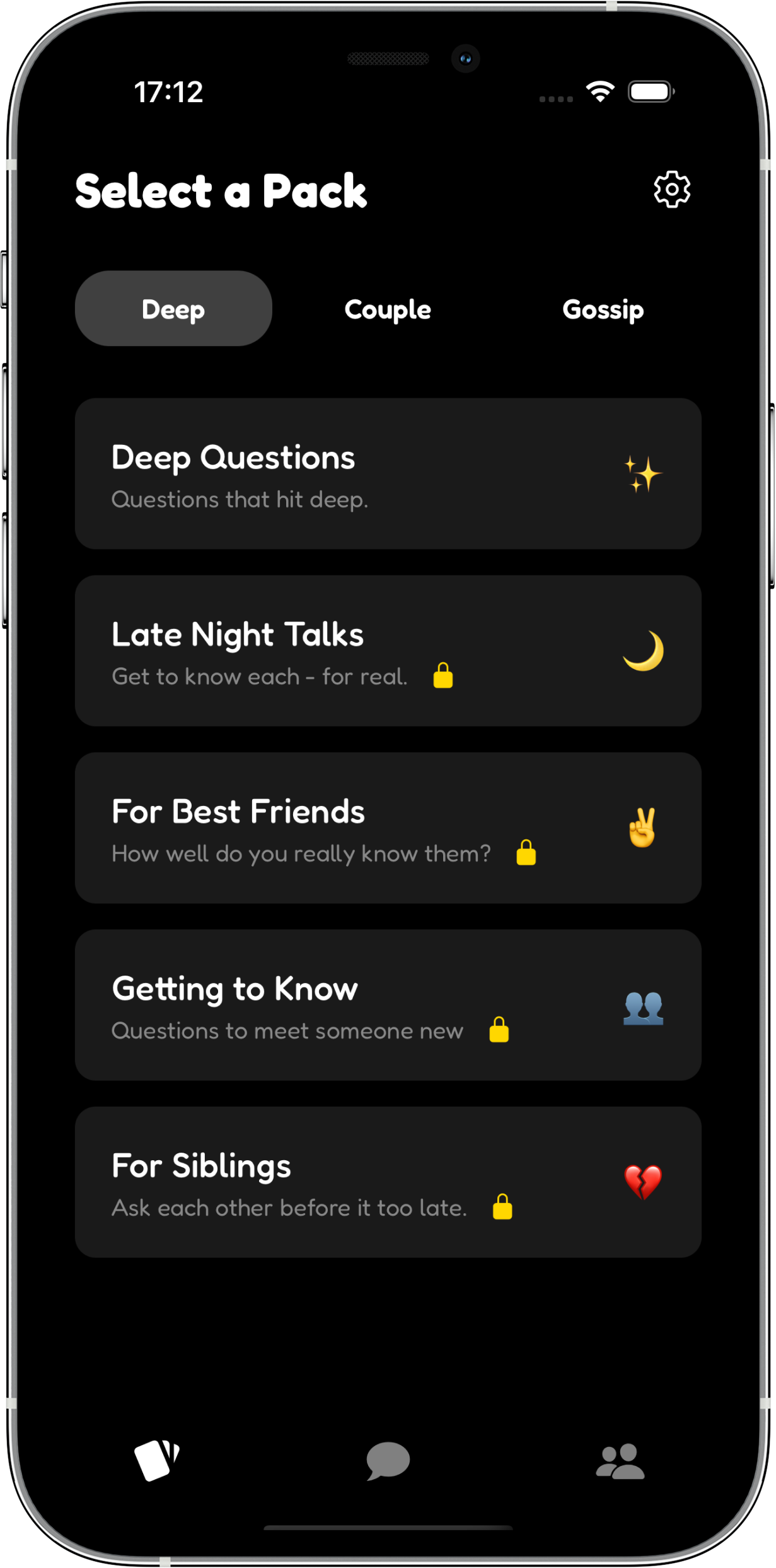 Vibe Cards Conversations Screen